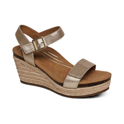 Sydney Espadrille Wedge - Champagne
