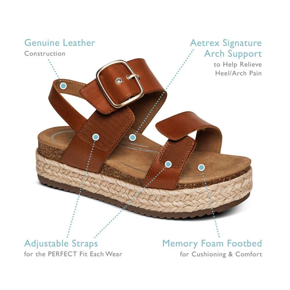 Vania Arch Support Platform Sandal - Black
