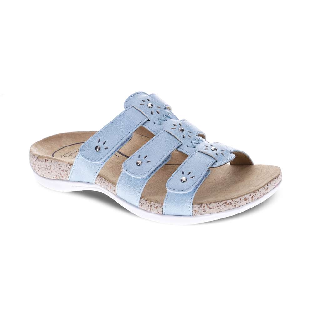 Andrea Slide Sandal - Light Blue
