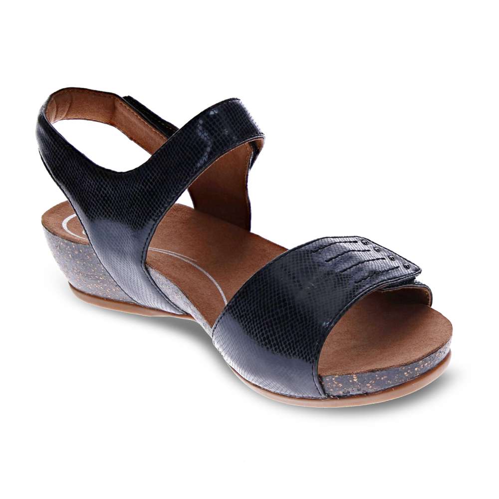 Jasmin Adjustable Wedge - Black Snake