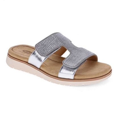 Nola Sandal - Lt Grey/Rhinestone