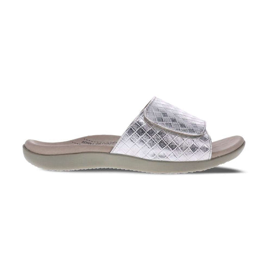 Samos Weave Slide Sandal - White/Silver