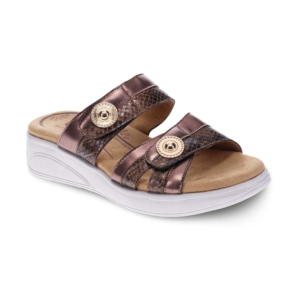 Sarah Slide Sandal - Bronze