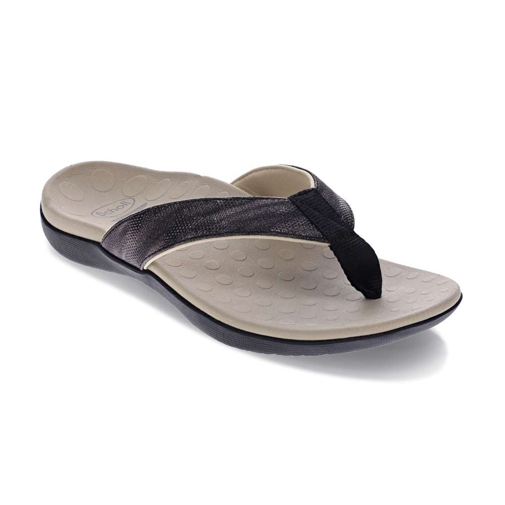 Sonoma Linen Toe Post Sandal - Black