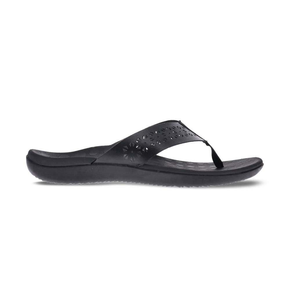 Spangle Toe Post Sandal - Black