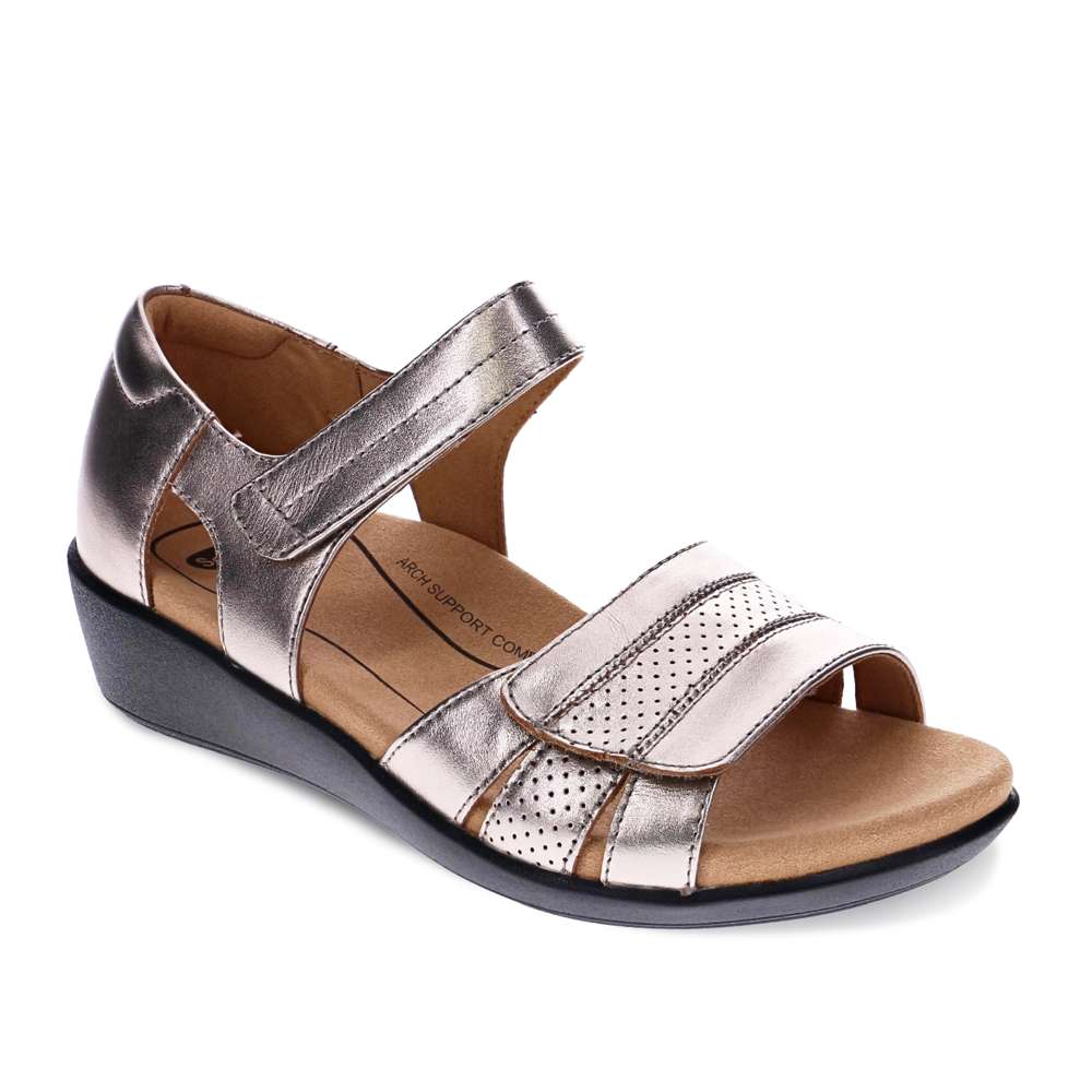 Tavia Adjustable Sandal - Pewter