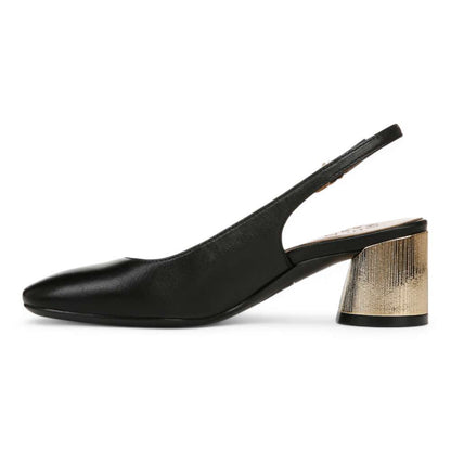Lane Slingback Pump - Black Leather