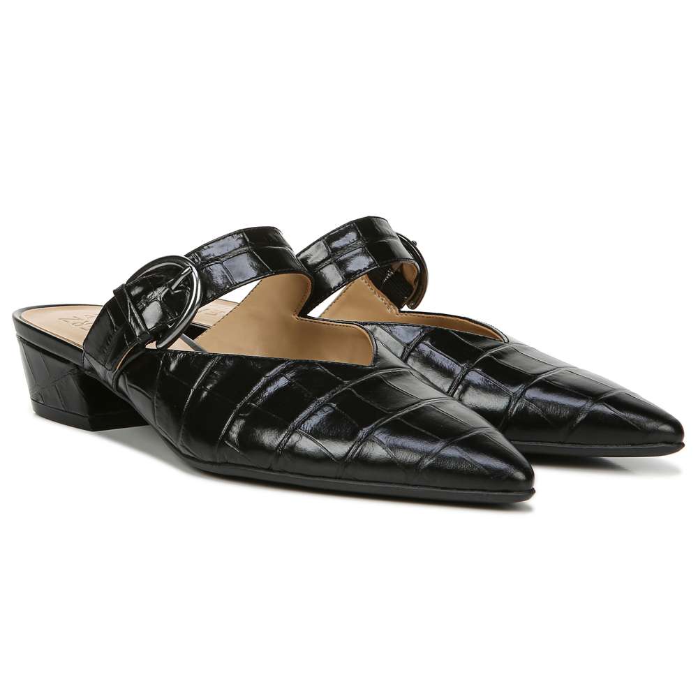 Bess Mule - Black Croc