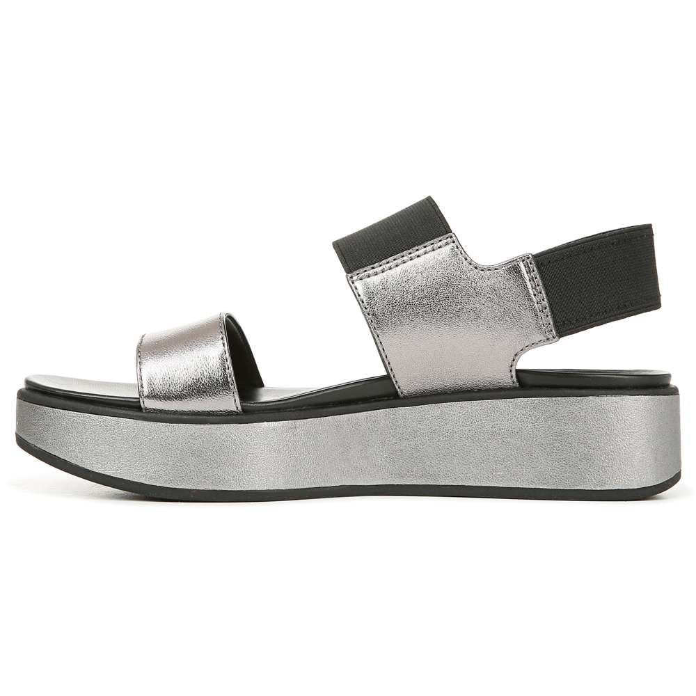 Carys Platform Sandal - Black/Pewter