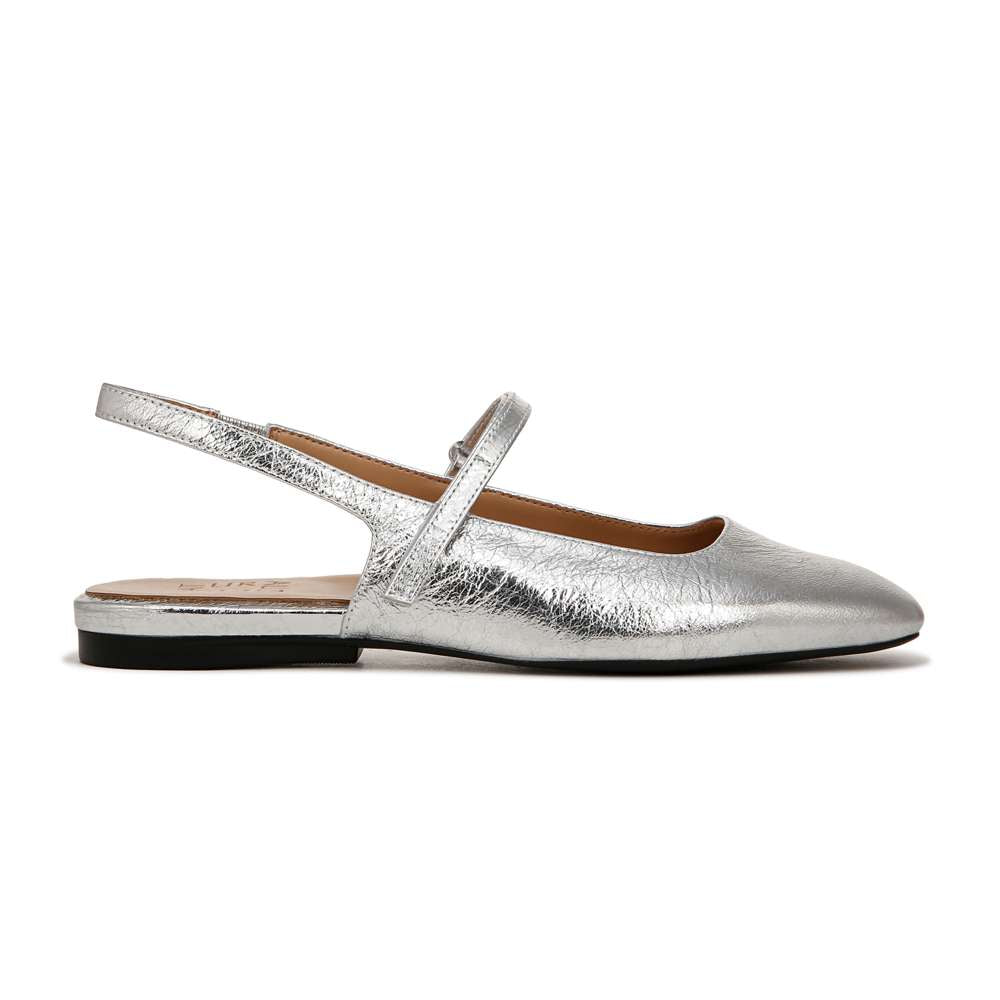 Connie Mary Jane Slingback Flat - Silver