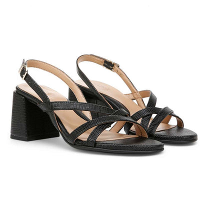 Demi Block Heel Dress Sandal - Black Lizard