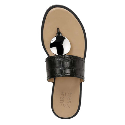Frankie Toe Post Sandal - Black Croc