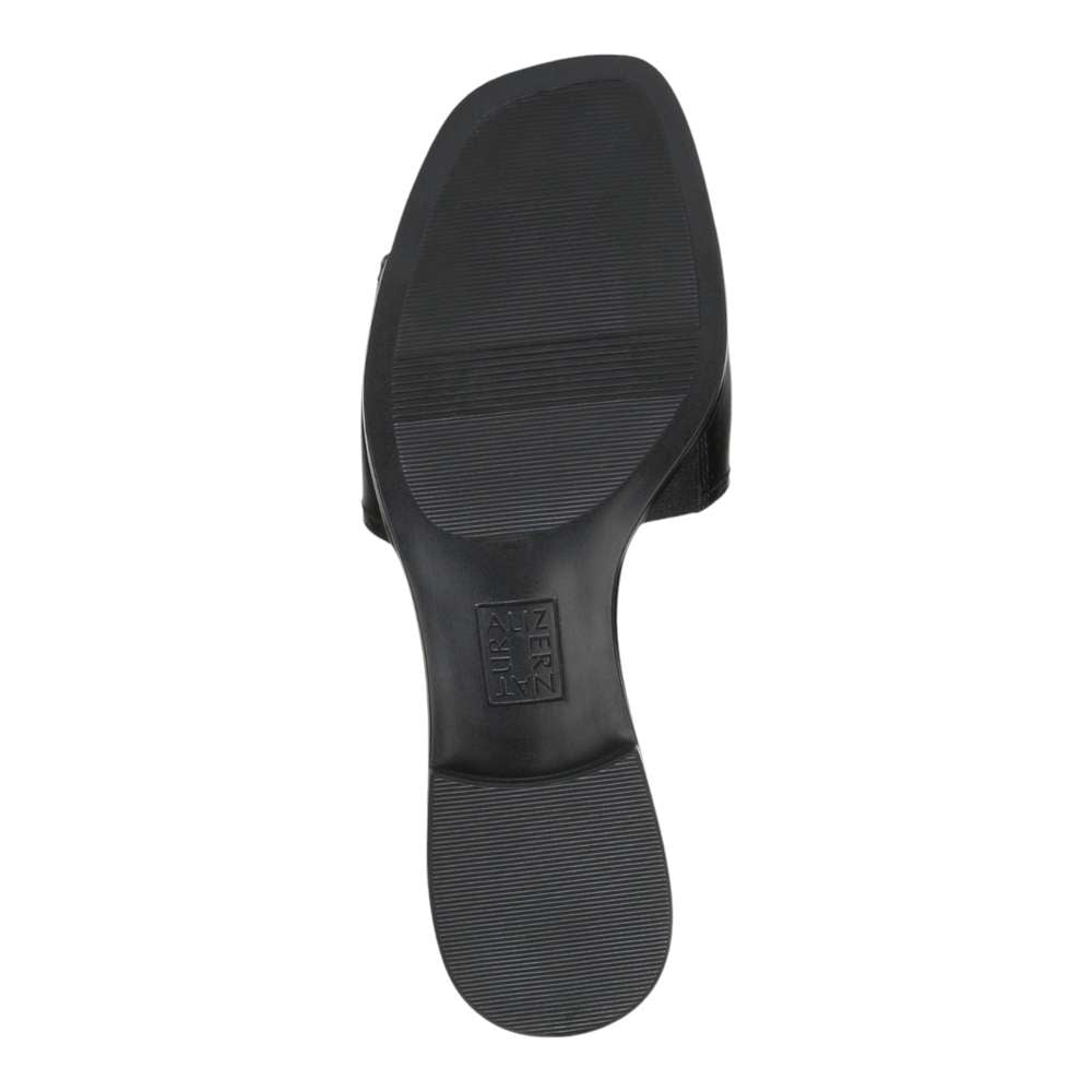 Genevieve Slide - Black Leather