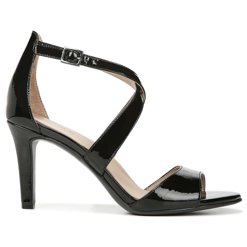 Kyra Heeled Sandal - Black Patent