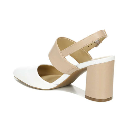 Suzie Block Heel - White/Nude