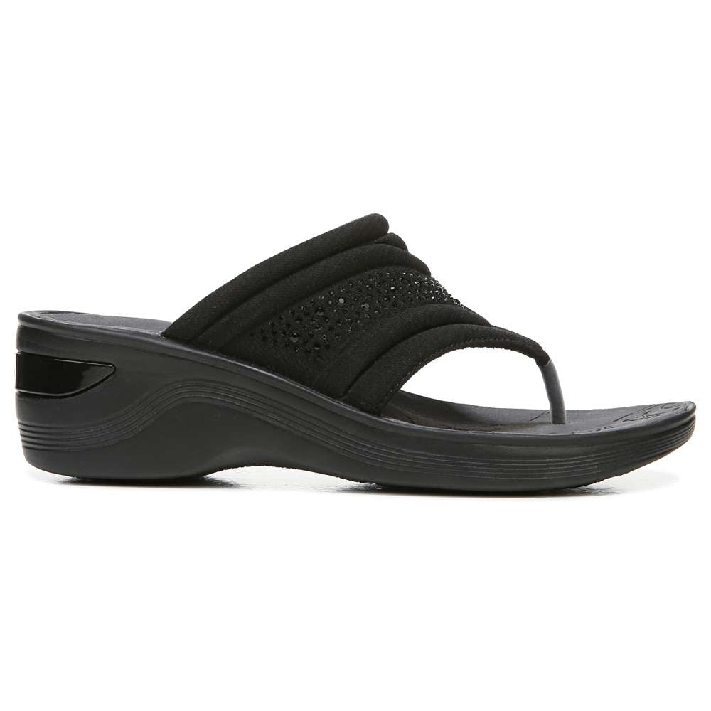 Dazzle Me Wedge Sandal - Black