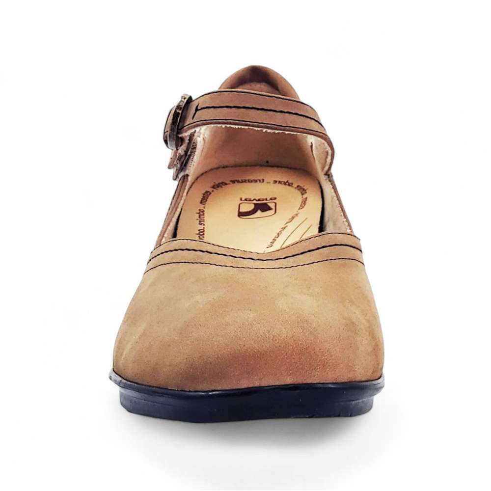 Narita Mary Jane Flats - Toffee Nubuck