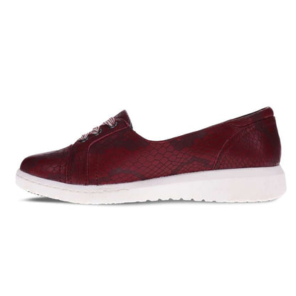 Bridgette Slip-On Sneaker - Burgundy Snake