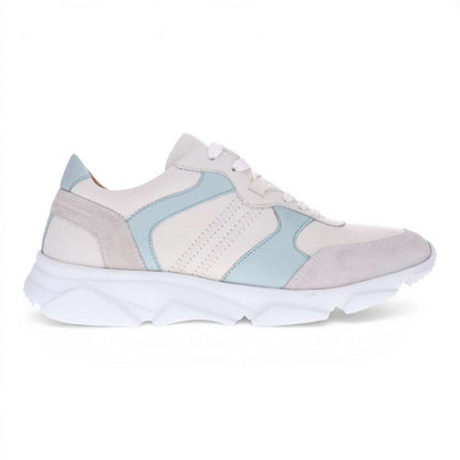 Chloe Lace-Up Casual Sneaker - White/Blue