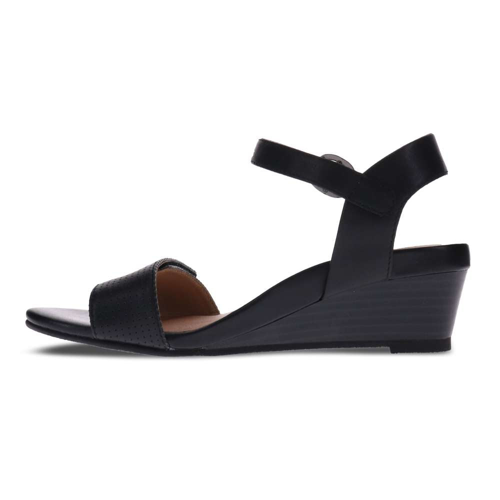 Nelly Wedge Sandal - Black