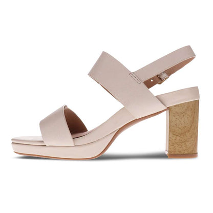 Tara Heeled Sandal - Beige
