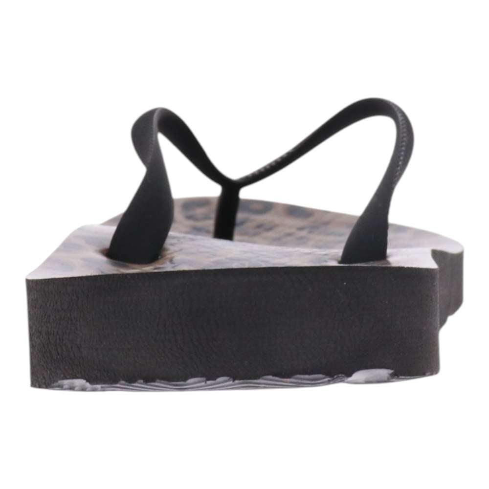Venice Print Women's Toe Post Sandal - Black Leopard