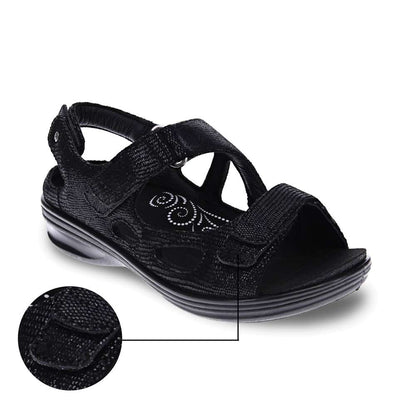 Astoria Sandal - Black Lizard