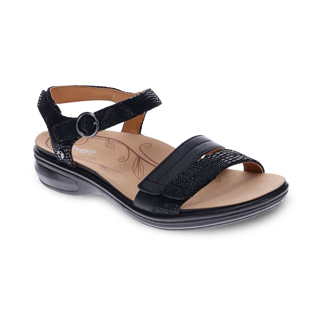 Barbados Sandal - Black French/Lizard