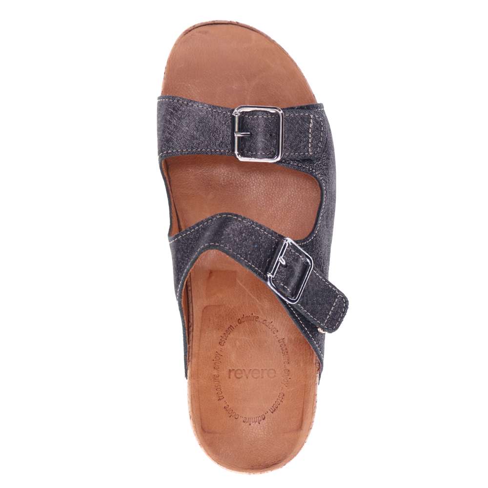 Brighton Slide Sandal - Black Linen