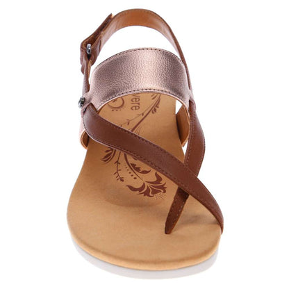 Honolulu Backstrap Wedge - Cognac/Rose