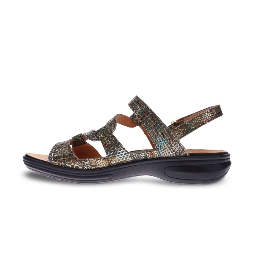 Miami Adjustable Sandal - Peacock Python