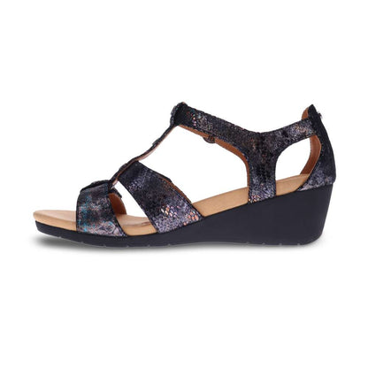 Nassau Wedge - Black Metallic Python