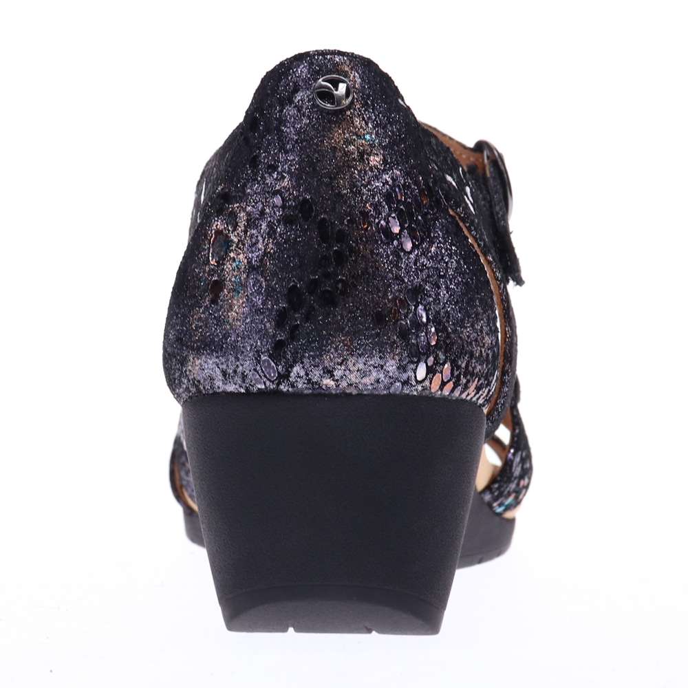 Nassau Wedge - Black Metallic Python