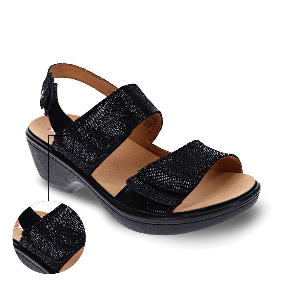 Rosario Wedge - Black Lizard