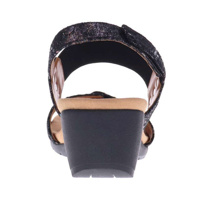 Tahiti Wedge - Black Metallic Python