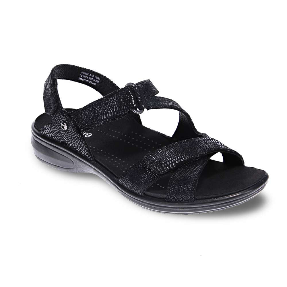 Zanzibar Adjustable Sandal - Black Lizard