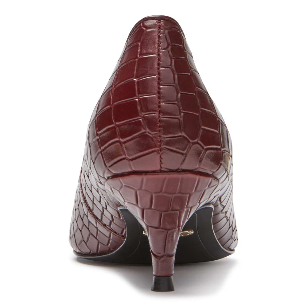 Josie Kitten Heel - Wine Croc