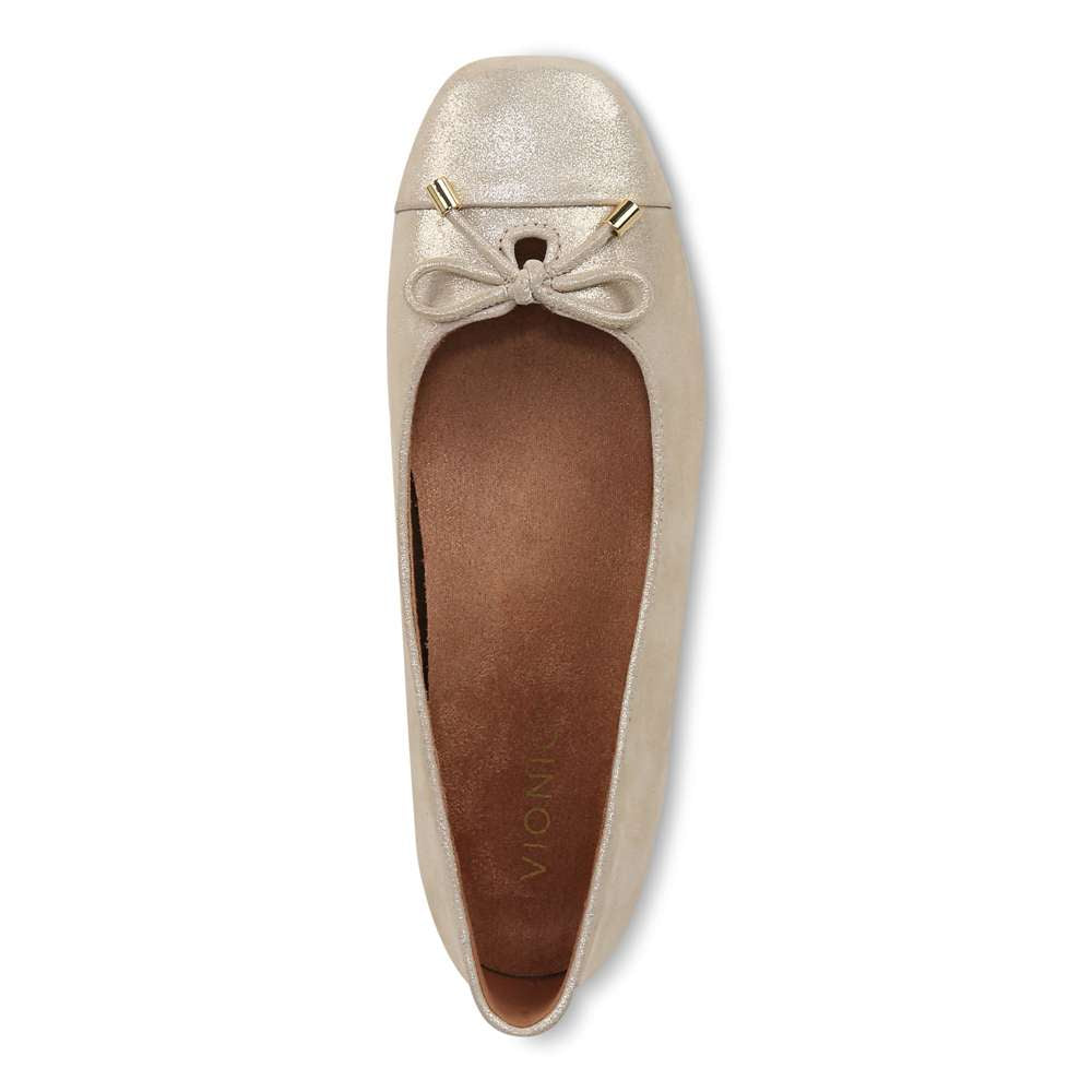 Klara Flat - Gold Leather