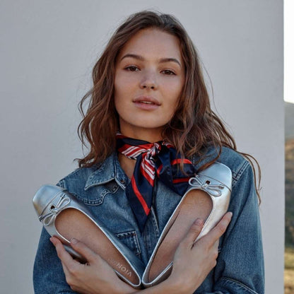 Klara Flat - Silver Leather