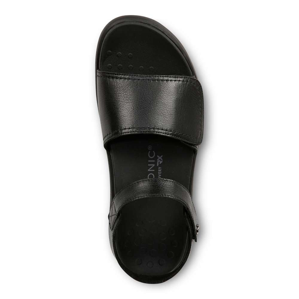 Awaken Recovery Sandal - Black Leather
