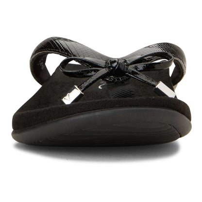 Bella Toe Post Sandal - Black Lizard