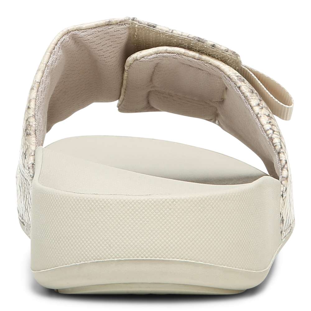 Keira Slide Sandal - Cream Snake