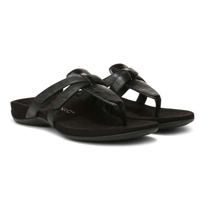 Karley Toe Post Sandal - Black Wavy