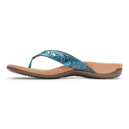 Lucia Toe Post Sandal - Aqua Snake