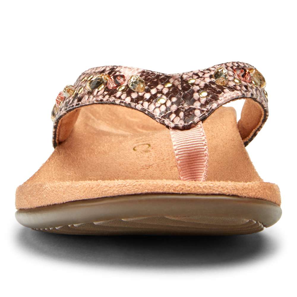 Lucia Toe Post Sandal - Camelia Snake
