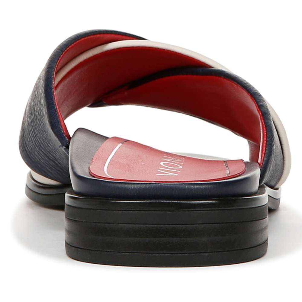 Miramar Slide Sandal - Navy/Cream