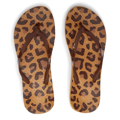 Noosa Print Toe Post Sandal - Leopard Brown
