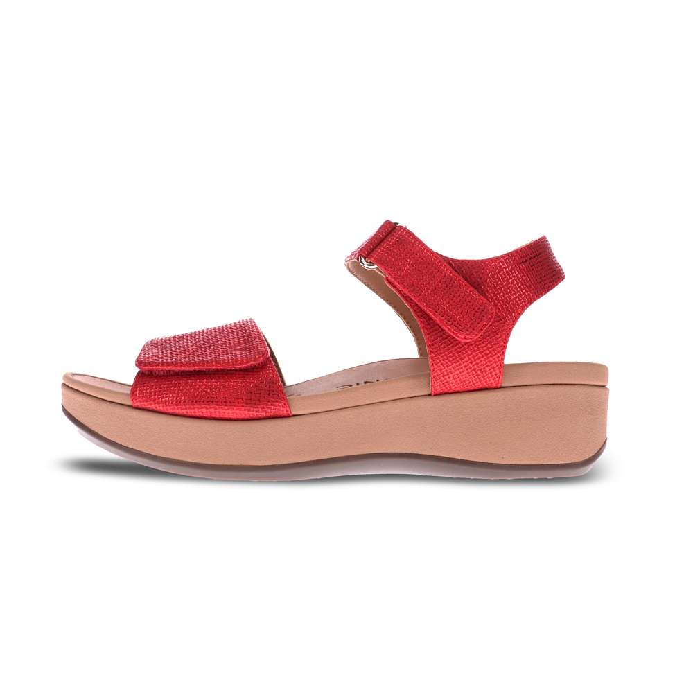 Raz Metallic Wedge Sandal - Cherry