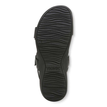 Reese Backstrap Sandal - Black Tumbled Leather
