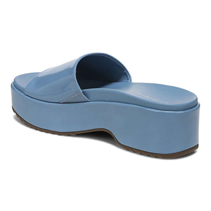 Trista Flatform Slide - Blue Shadow Patent